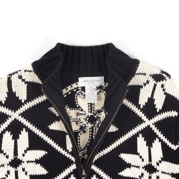 Jones NY Sport, Sweater Jacket, Zip Front, Cotton - Picture 4 of 4